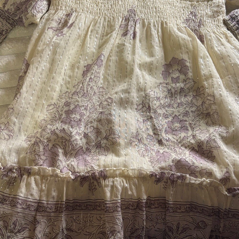Lovestitch Ivory and Lavender Long Sleeve Dress - Picture 3 of 5